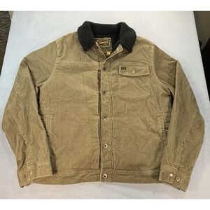 Howler Bros Jacket Men's Size Large Brown Solid Corduroy Sherpa Trucker Workwear